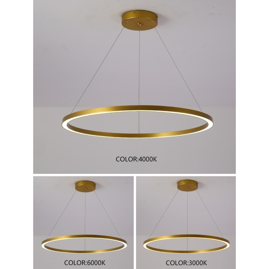 Immax NEO 07159-G80 - LED ljusreglerad ljuskrona på snöre FINO LED/60W/230V Tuya gyllene + fjärrkontroll
