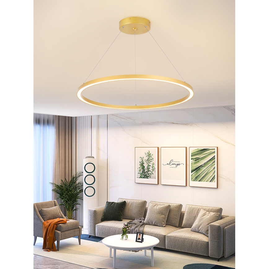 Immax NEO 07159-G80 - LED ljusreglerad ljuskrona på snöre FINO LED/60W/230V Tuya gyllene + fjärrkontroll
