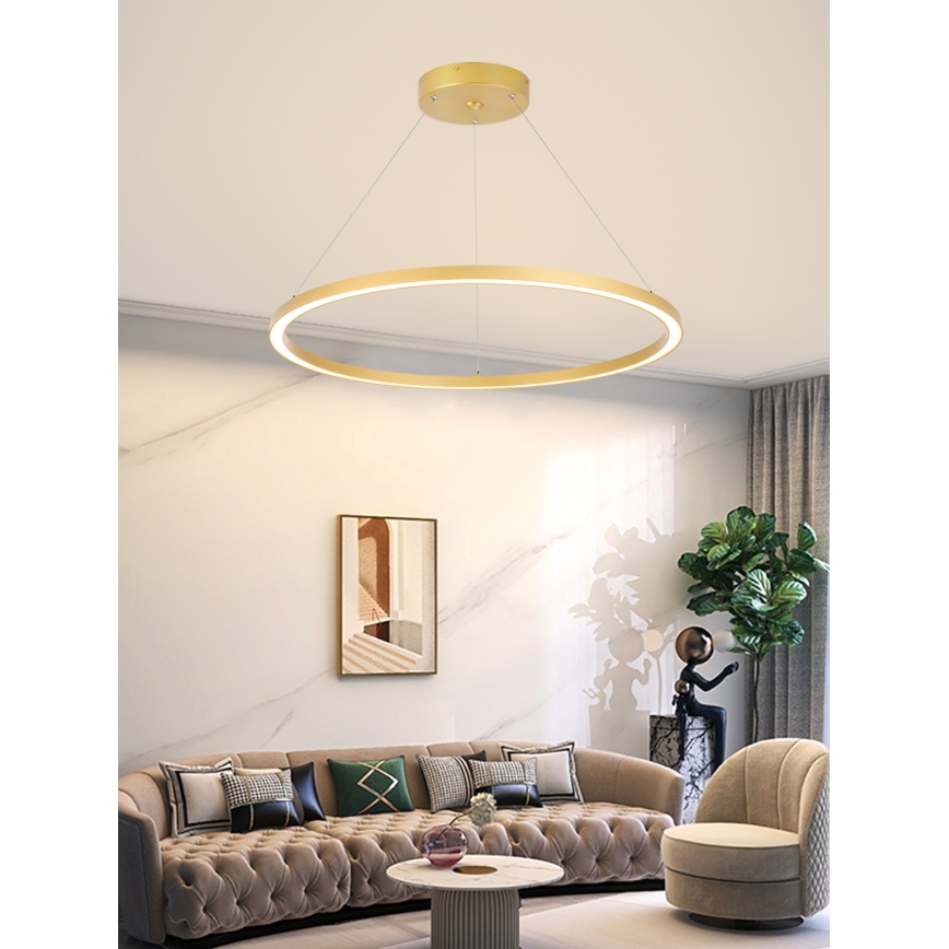 Immax NEO 07159-G80 - LED ljusreglerad ljuskrona på snöre FINO LED/60W/230V Tuya gyllene + fjärrkontroll