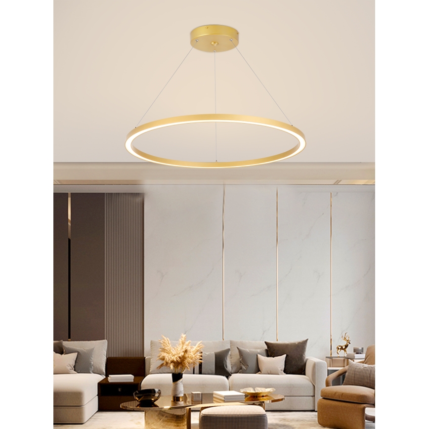 Immax NEO 07159-G80 - LED ljusreglerad ljuskrona på snöre FINO LED/60W/230V Tuya gyllene + fjärrkontroll