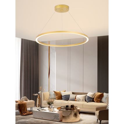 Immax NEO 07159-G80 - LED ljusreglerad ljuskrona på snöre FINO LED/60W/230V Tuya gyllene + fjärrkontroll