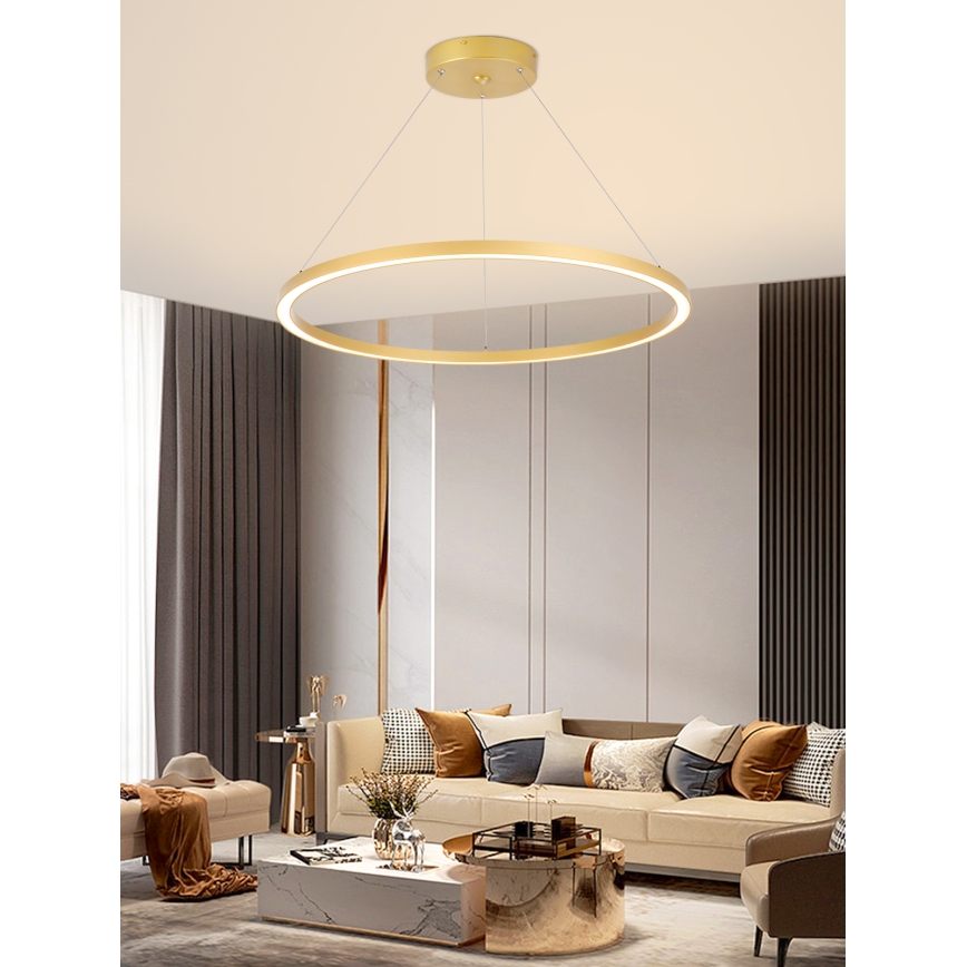 Immax NEO 07159-G80 - LED ljusreglerad ljuskrona på snöre FINO LED/60W/230V Tuya gyllene + fjärrkontroll