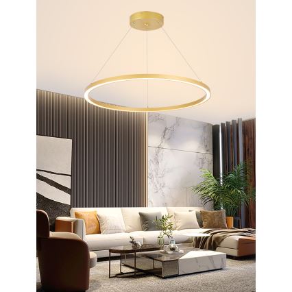 Immax NEO 07159-G80 - LED ljusreglerad ljuskrona på snöre FINO LED/60W/230V Tuya gyllene + fjärrkontroll