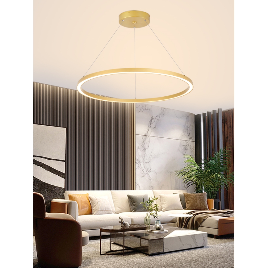 Immax NEO 07159-G80 - LED ljusreglerad ljuskrona på snöre FINO LED/60W/230V Tuya gyllene + fjärrkontroll