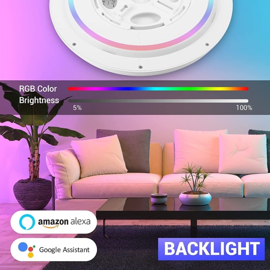 Immax NEO 07164-40 - LED RGB+CCT Ljusreglerad taklampa NEO LITE TUDO LED/50W/230V Wi-Fi Tuya +remote kontroll