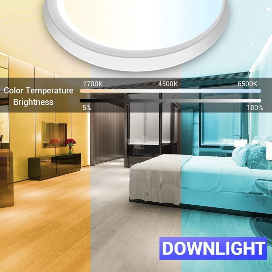 Immax NEO 07164-40 - LED RGB+CCT Ljusreglerad taklampa NEO LITE TUDO LED/50W/230V Wi-Fi Tuya +remote kontroll