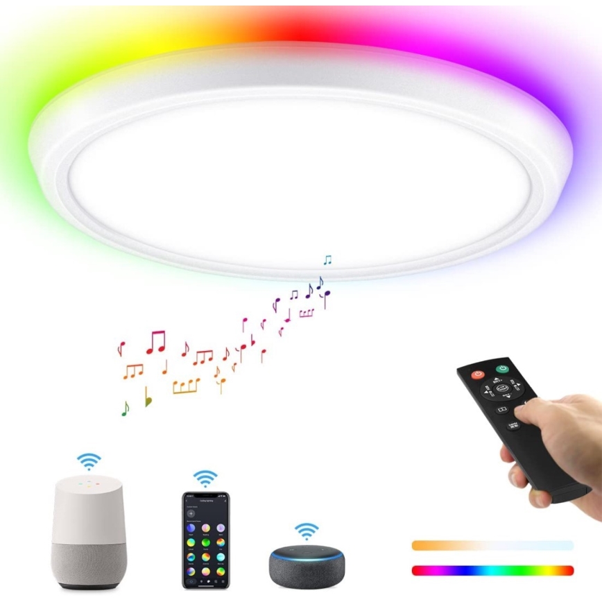 Immax NEO 07164-40 - LED RGB+CCT Ljusreglerad taklampa NEO LITE TUDO LED/50W/230V Wi-Fi Tuya +remote kontroll