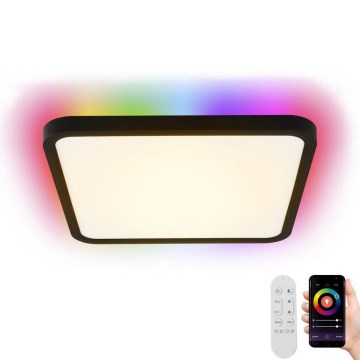 Immax NEO 07167-B40 - LED RGB+CCT Ljusreglerad taklampa NEO LITE TUDO LED/50W/230V Wi-Fi Tuya svart + fjärrkontroll