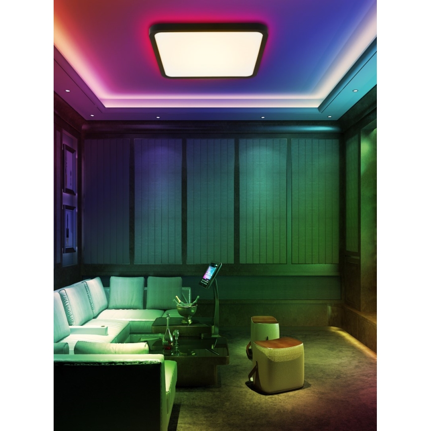 Immax NEO 07167-B40 - LED RGB+CCT dimbar taklampa NEO LITE TUDO LED/50W/230V Wi-Fi Tuya svart + fjärrkontroll