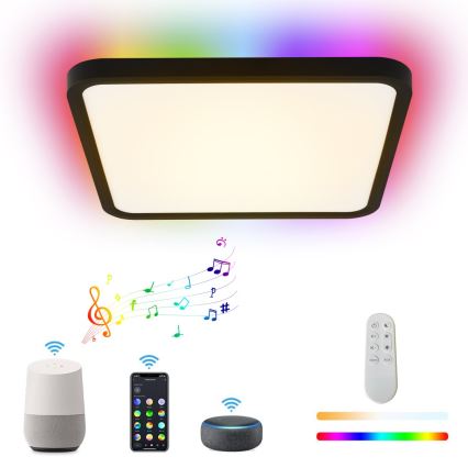 Immax NEO 07167-B40 - LED RGB+CCT dimbar taklampa NEO LITE TUDO LED/50W/230V Wi-Fi Tuya svart + fjärrkontroll