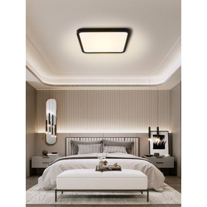 Immax NEO 07167-B40 - LED RGB+CCT Ljusreglerad taklampa NEO LITE TUDO LED/50W/230V Wi-Fi Tuya svart + fjärrkontroll
