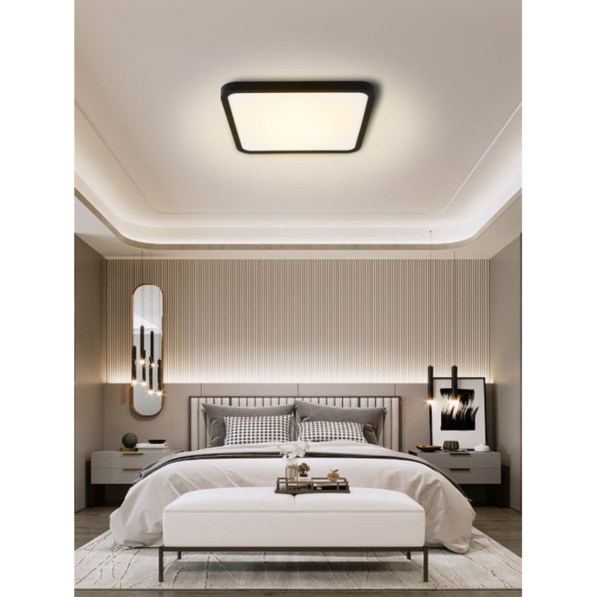 Immax NEO 07167-B40 - LED RGB+CCT Ljusreglerad taklampa NEO LITE TUDO LED/50W/230V Wi-Fi Tuya svart + fjärrkontroll