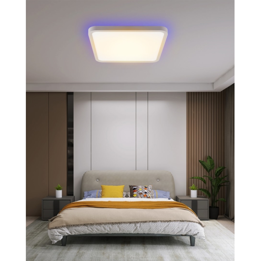Immax NEO 07168-W40 - LED RGB+CCT Ljusreglerad taklampa NEO LITE TUDO LED/50W/230V Wi-Fi Tuya vit + fjärrkontroll