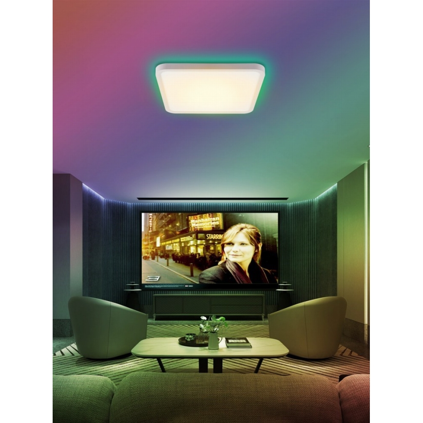 Immax NEO 07168-W40 - LED RGB+CCT Ljusreglerad taklampa NEO LITE TUDO LED/50W/230V Wi-Fi Tuya vit + fjärrkontroll
