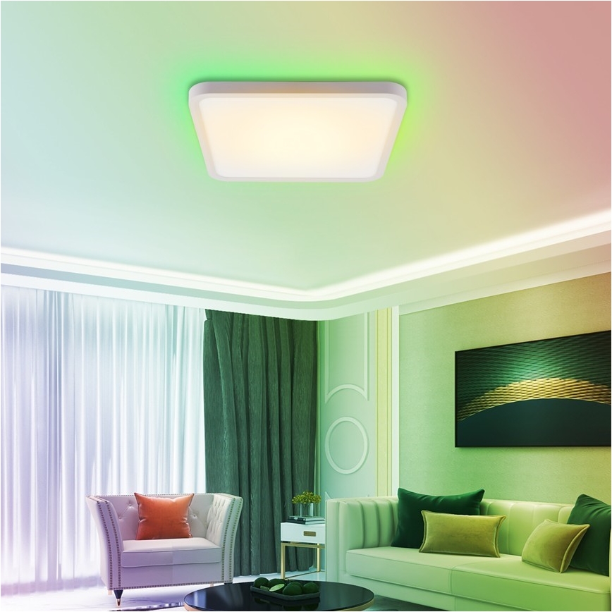 Immax NEO 07168-W40 - LED RGB+CCT Ljusreglerad taklampa NEO LITE TUDO LED/50W/230V Wi-Fi Tuya vit + fjärrkontroll