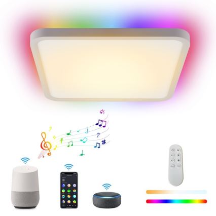 Immax NEO 07168-W40 - LED RGB+CCT Ljusreglerad taklampa NEO LITE TUDO LED/50W/230V Wi-Fi Tuya vit + fjärrkontroll