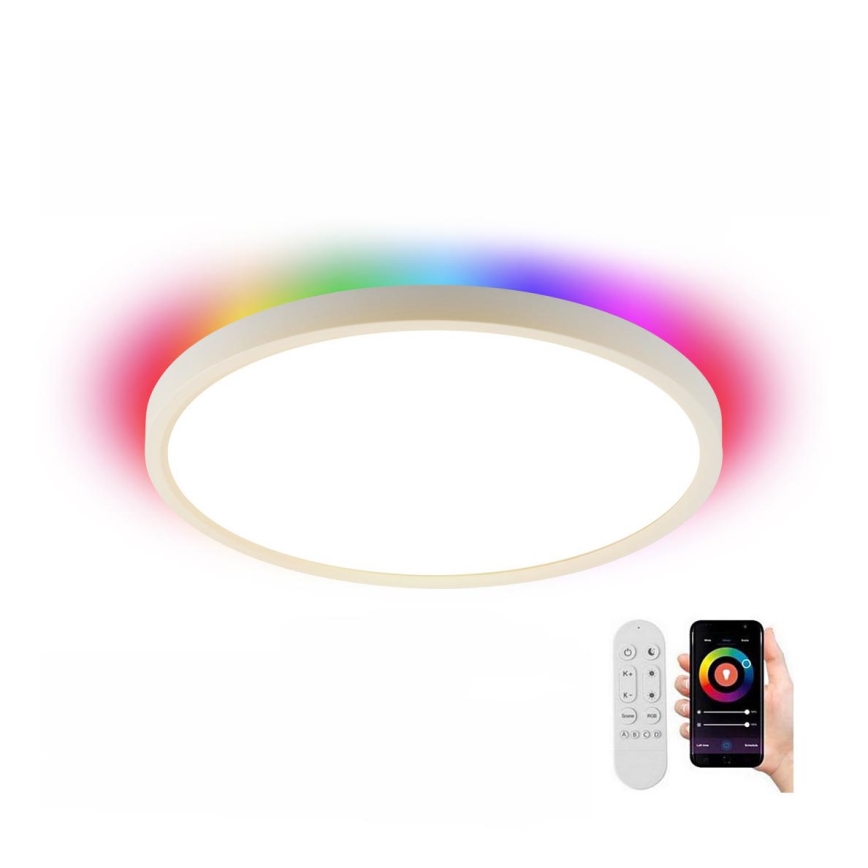 Immax NEO 07169-W60 - LED RGB+CCT Ljusreglerad taklampa NEO LITE TUDO 65W/230V 2700-6500K Wi-Fi Tuya + fjärrkontroll vit