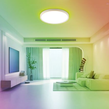 Immax NEO 07169-W60 - LED RGB+CCT Ljusreglerad taklampa NEO LITE TUDO 65W/230V 2700-6500K Wi-Fi Tuya + fjärrkontroll vit
