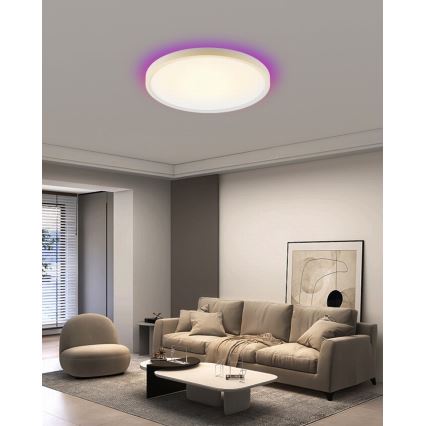 Immax NEO 07169-W60 - LED RGB+CCT Ljusreglerad taklampa NEO LITE TUDO 65W/230V 2700-6500K Wi-Fi Tuya + fjärrkontroll vit