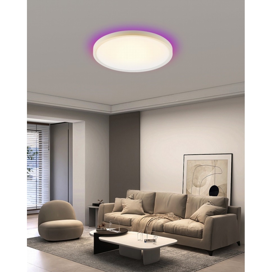 Immax NEO 07169-W60 - LED RGB+CCT Ljusreglerad taklampa NEO LITE TUDO 65W/230V 2700-6500K Wi-Fi Tuya + fjärrkontroll vit