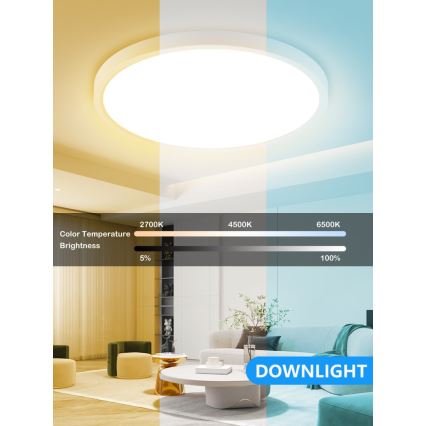 Immax NEO 07169-W60 - LED RGB+CCT Ljusreglerad taklampa NEO LITE TUDO 65W/230V 2700-6500K Wi-Fi Tuya + fjärrkontroll vit