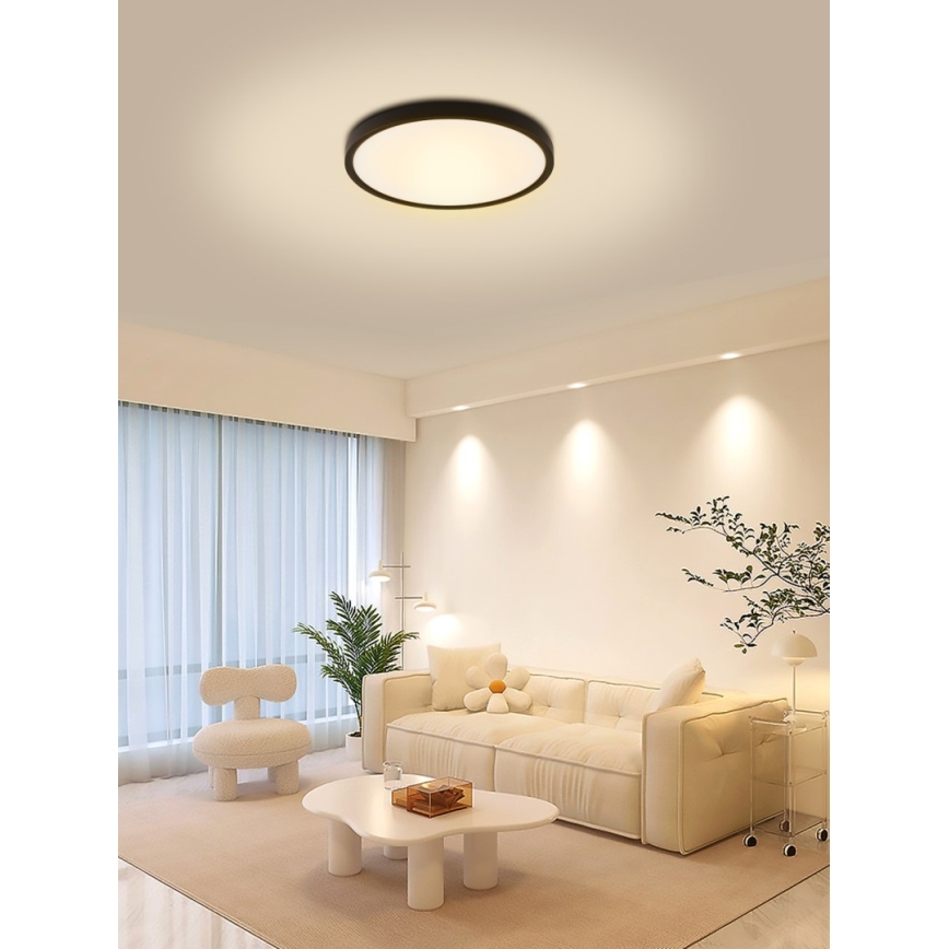 Immax NEO 07170-B60 - LED RGB+CCT Ljusreglerad taklampa NEO LITE TUDO LED/65W/230V 2700-6500K Wi-Fi Tuya svart + fjärrkontroll