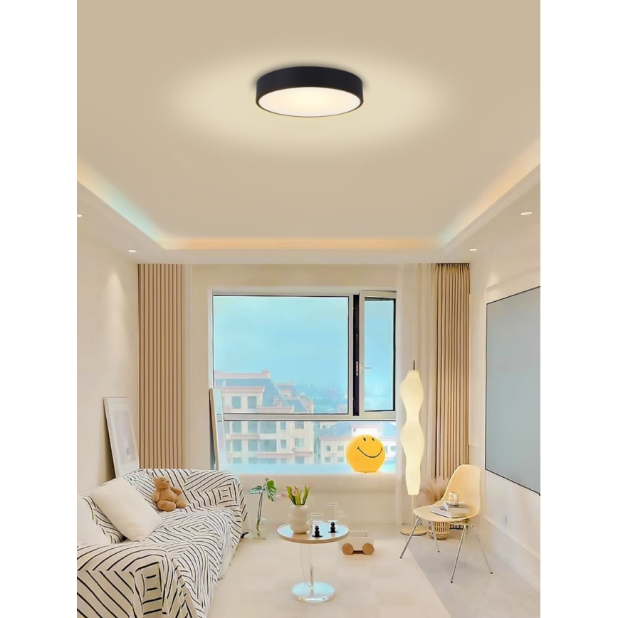 Immax NEO 07201L - LED Dimbar taklampa RONDATE LED/28W/230V svart Tuya + fjärrkontroll
