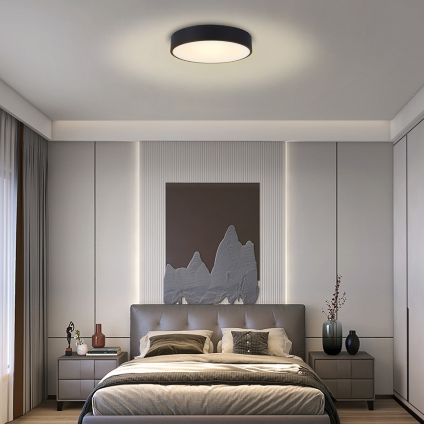 Immax NEO 07201L - LED Dimbar taklampa RONDATE LED/28W/230V svart Tuya + fjärrkontroll