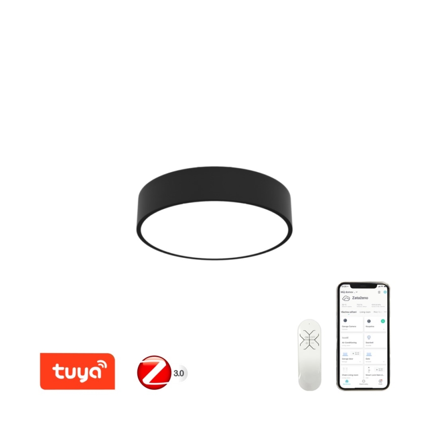 Immax NEO 07201L - LED Dimbar taklampa RONDATE LED/28W/230V svart Tuya + fjärrkontroll