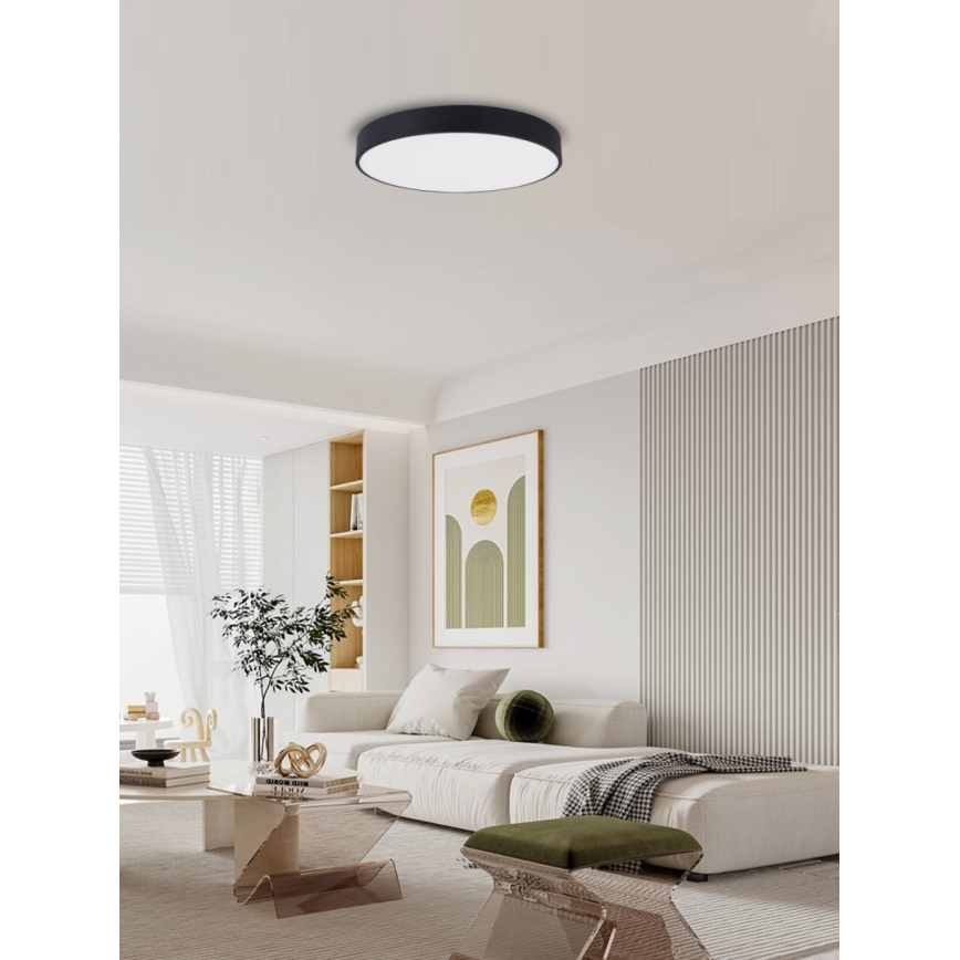 Immax NEO 07202L - LED Dimbar taklampa RONDATE LED/53W/230V svart Tuya + fjärrkontroll