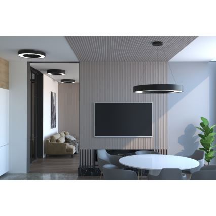 Immax NEO 07209L - LED Dimbar taklampa PASTEL LED/53W/230V 60 cm svart Tuya + fjärrkontroll