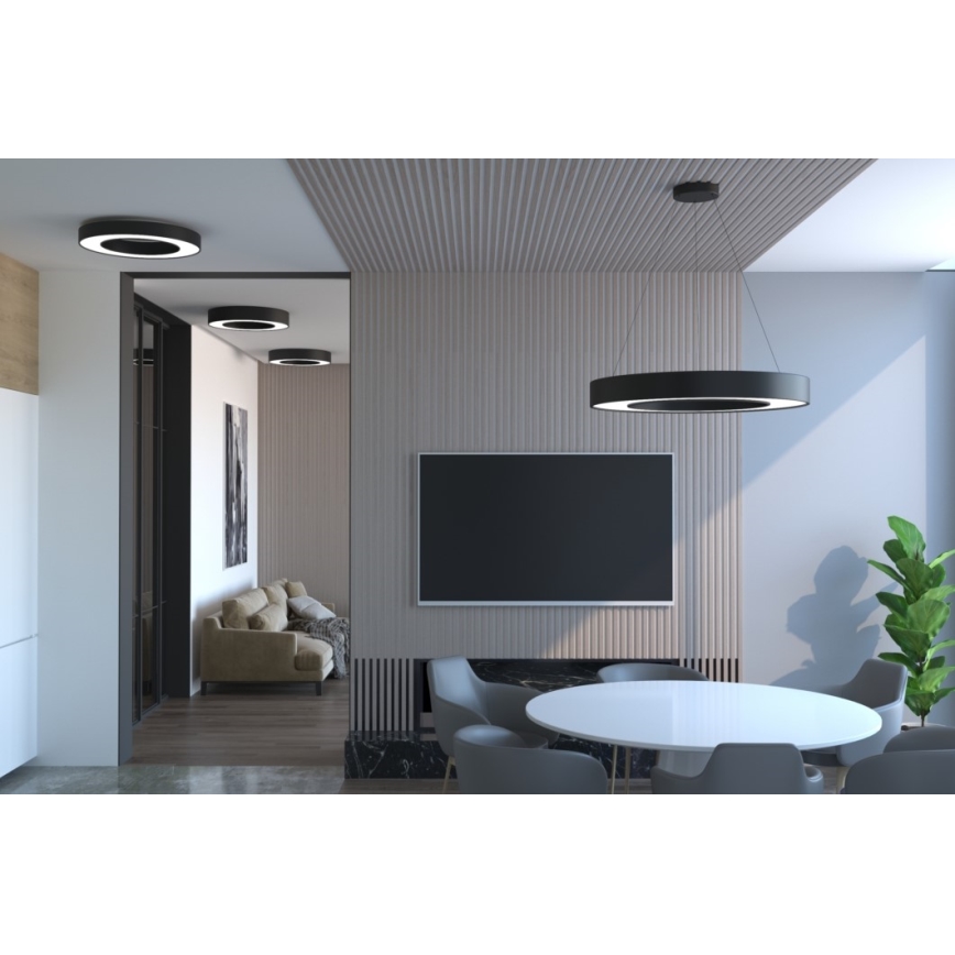 Immax NEO 07209L - LED Dimbar taklampa PASTEL LED/53W/230V 60 cm svart Tuya + fjärrkontroll