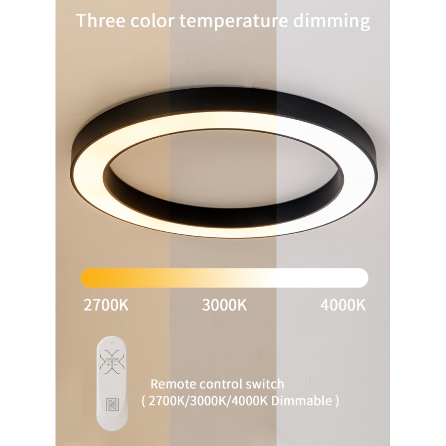 Immax NEO 07210L - LED Dimbar taklampa PASTEL LED/68W/230V 95 cm svart Tuya + fjärrkontroll