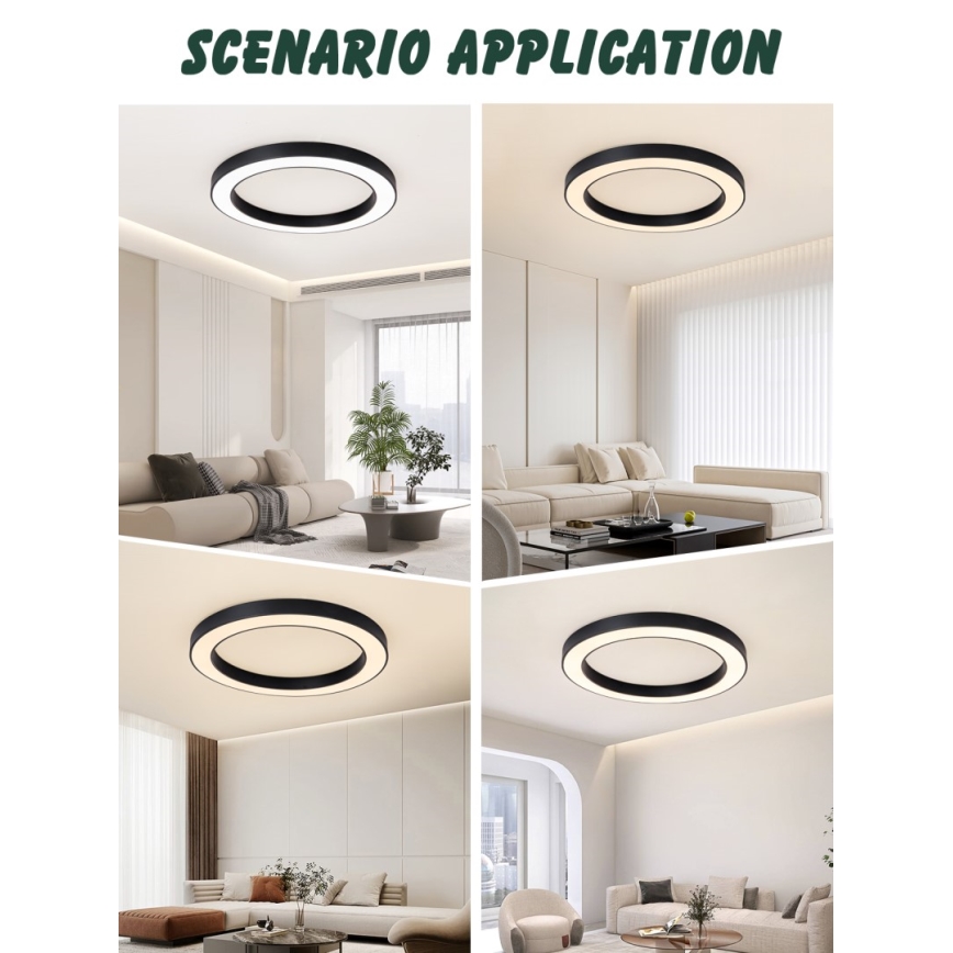 Immax NEO 07210L - LED Dimbar taklampa PASTEL LED/68W/230V 95 cm svart Tuya + fjärrkontroll