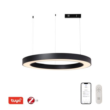 Immax NEO 07211L - LED ljusreglerad ljuskrona på textilsladd PASTEL LED/68W/230V 2700-6500K Tuya svart + fjärrkontroll