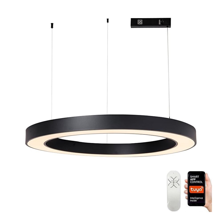 Immax NEO 07211L - LED ljusreglerad ljuskrona på textilsladd PASTEL LED/68W/230V 2700-6500K Tuya svart + fjärrkontroll
