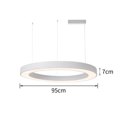 Immax NEO 07214L - LED ljusreglerad ljuskrona på textilsladd PASTEL LED/68W/230V 2700-6500K vit 95 cm Tuya + fjärrkontroll