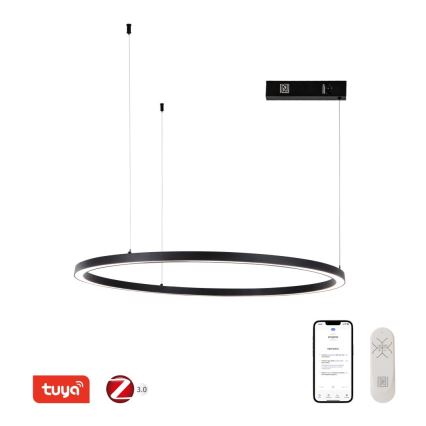 Immax NEO 07215L - LED ljusreglerad ljuskrona på textilsladd FINO LED/60W/230V 80 cm svart Tuya + fjärrkontroll