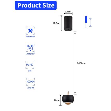Immax NEO 07219L - LED dimbar taklampa DORMINE LED/6W/230V matt svart Tuya + fjärrkontroll