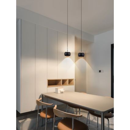 Immax NEO 07219L - LED ljusreglerad ljuskrona på textilsladd DORMINE LED/6W/230V matt svart Tuya + fjärrkontroll