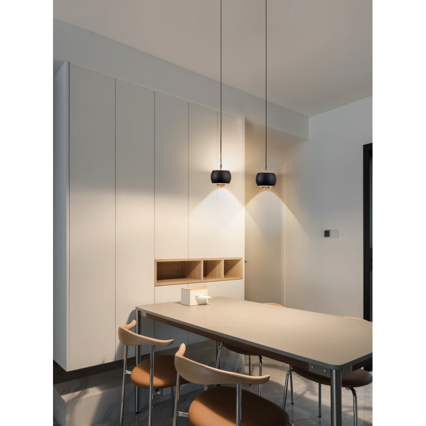 Immax NEO 07219L - LED ljusreglerad ljuskrona på textilsladd DORMINE LED/6W/230V matt svart Tuya + fjärrkontroll