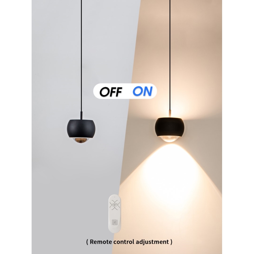 Immax NEO 07219L - LED ljusreglerad ljuskrona på textilsladd DORMINE LED/6W/230V matt svart Tuya + fjärrkontroll
