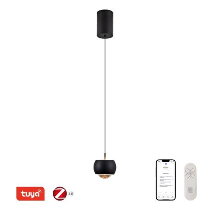 Immax NEO 07219L - LED ljusreglerad ljuskrona på textilsladd DORMINE LED/6W/230V matt svart Tuya + fjärrkontroll