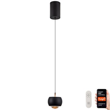 Immax NEO 07219L - LED ljusreglerad ljuskrona på textilsladd DORMINE LED/6W/230V matt svart Tuya + fjärrkontroll