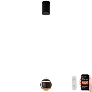 Immax NEO 07220L - LED ljusreglerad ljuskrona på textilsladd DORMINE LED/6W/230V skinande svart Tuya + fjärrkontroll