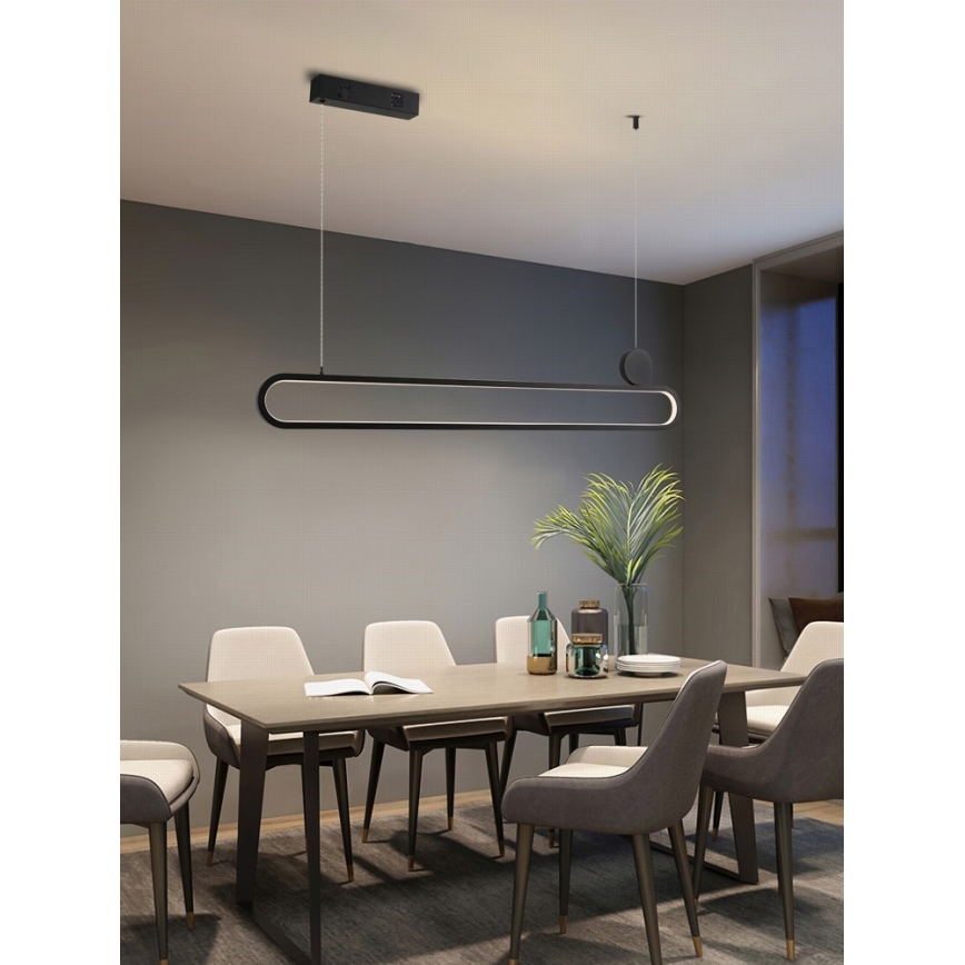 Immax NEO 07231L - LED ljusreglerad ljuskrona på textilsladd NEO LITE OVALE LED/50W/230V 2700-6500K Wi-Fi Tuya + fjärrkontroll