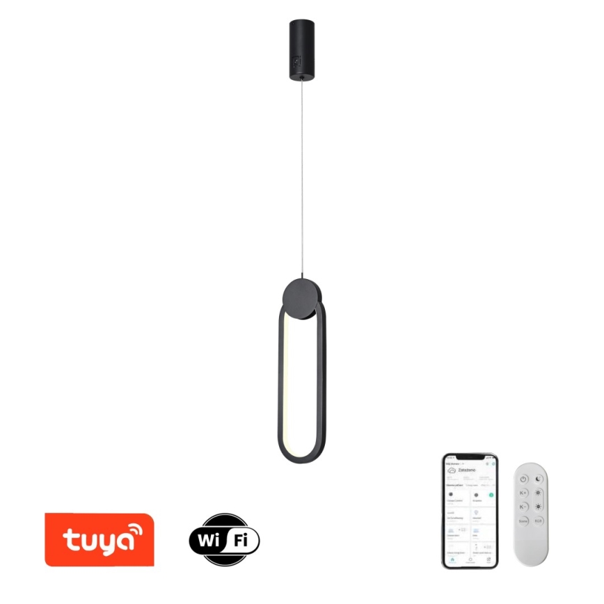 Immax NEO 07232L - LED ljusreglerad ljuskrona på textilsladd NEO LITE OVALE LED/22W/230V 2700-6500K Wi-Fi Tuya + fjärrkontroll