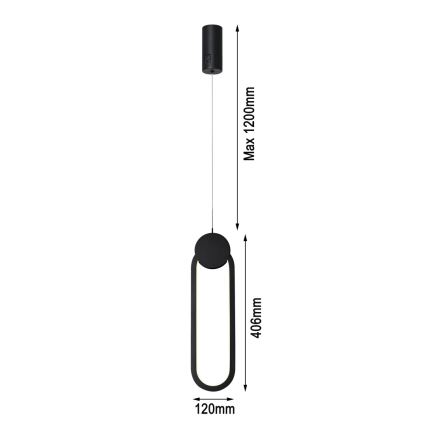 Immax NEO 07232L - LED ljusreglerad ljuskrona på textilsladd NEO LITE OVALE LED/22W/230V 2700-6500K Wi-Fi Tuya + fjärrkontroll