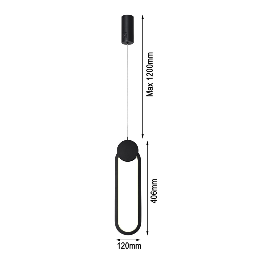 Immax NEO 07232L - LED ljusreglerad ljuskrona på textilsladd NEO LITE OVALE LED/22W/230V 2700-6500K Wi-Fi Tuya + fjärrkontroll