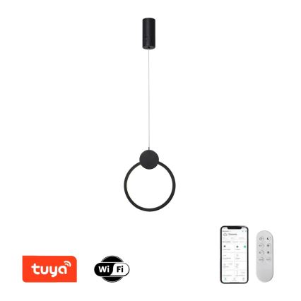 Immax NEO 07233L - LED ljusreglerad ljuskrona på textilsladd NEO LITE OVALE LED/18W/230V Wi-Fi Tuya 2700-6500K + fjärrkontroll